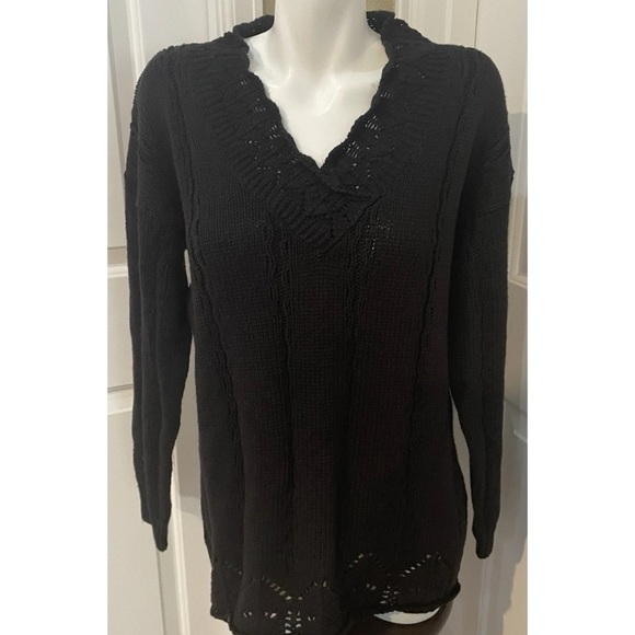 Sweaters - Persuasion Black Sweater Womens Size Medium V-Neck New Vintage